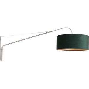 Steinhauer Elegant Classy wandlamp staal en groen zwart/wit snoer