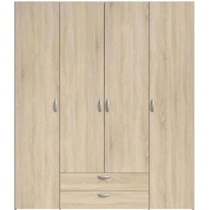 Varia Cabinet - Chene Decor - 4 scharnierende deuren + 2 laden - L 160 x H 185 x D 51 cm - Parisot