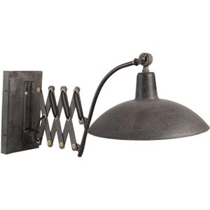 HAES DECO - Wandlamp - Industrial - Vintage / Retro Lamp, 55x33x34 cm - Zwart Metaal - Muurlamp, Sfeerlamp