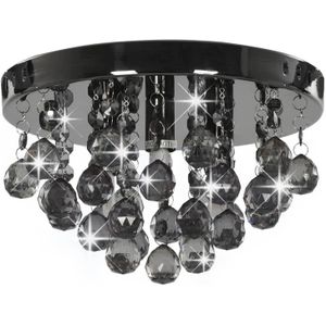 The Living Store Plafondlamp Smoky Zwart - Hanglamp - 25 x 16 cm - G9 fitting