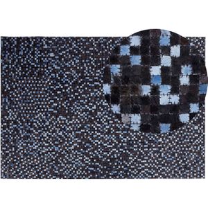 IKISU - Patchwork vloerkleed - Bruin - 160 x 230 cm - Koeienhuid leer