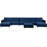 Beliani ABERDEEN - Modulaire Sofa-Blauw-Fluweel