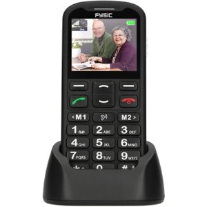 Eenvoudige mobiele telefoon voor senioren met SOS paniekknop Fysic F10 Zwart