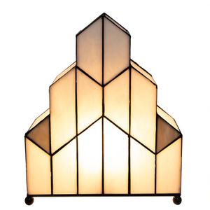 HAES DECO - Tiffany Tafellamp Creme 30x4x25 cm Fitting E14 / Lamp max 1x40W