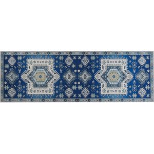 PARVAKADLI - Laagpolig vloerkleed - Blauw - 80 x 240 cm - Polyester