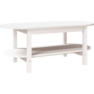 vidaXL Salontafel 110x55x45 cm massief grenenhout wit