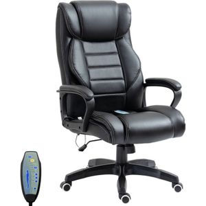 Ergonomische Bureaustoel - Gamestoel - Massagefunctie - Verstelbaar - Zwart - 66 cm x 68 cm x 112-120 cm