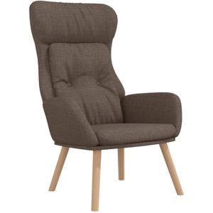 The Living Store Fauteuil - Comfortabele - dik gevoerde relaxstoel - Taupe - 70 x 77 x 94 cm (B x D x H)