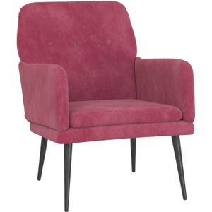 vidaXL Fauteuil 62x79x79 cm fluweel wijnrood