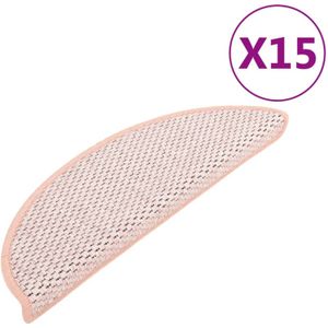 vidaXL-Trapmatten-zelfklevend-15-st-sisal-look-65x21x4-cm-rood