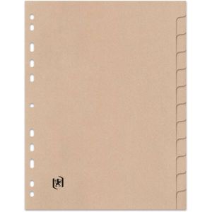 OXFORD Touareg tabbladen, uit karton, ft A4, onbedrukt, 11-gaatsperforatie, 12 tabs 20 stuks