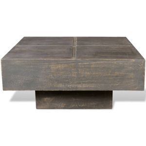 The Living Store Houten Salontafel Retro - Vierkant 68x68x30cm - Massief Mango