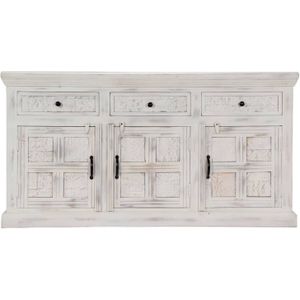 The Living Store Dressoir Mangohout - 140x40x74 cm - 3 lades en 3 deuren