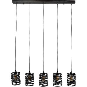 Hoyz - Industriele Hanglamp - 5 Lampen - ø17 - Spiraal