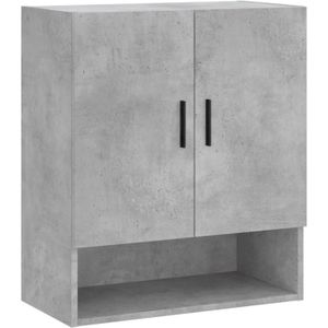 The Living Store Wandkast Betongrijs 60x31x70 cm - zwevende opbergkast - decoratieve en praktische toevoeging