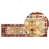 VOSKEHAT - Kelim vloerkleed - Multicolor - 80 x 300 cm - Wol