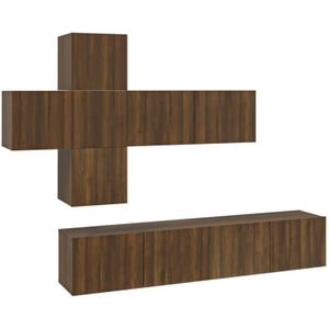 vidaXL 7-delige Tv-meubelset bewerkt hout bruin eikenkleur