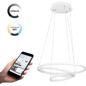 EGLO connect.z Lobinero-Z Smart Hanglamp - Ø 58 cm - Wit - Instelbaar wit licht - Dimbaar - Zigbee