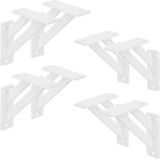ML-Design 8 stuks Plankdrager 120x120 mm, Wit, Aluminium, Zwevende plankdrager, Plankdrager, Wanddrager voor