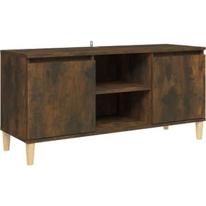 The Living Store Tv-meubel met houten poten 103-5x35x50 cm gerookt eikenkleurig - Kast