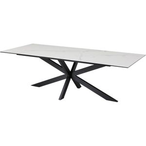 Giga Meubel - Eettafel Rechthoek 240cm - Keramisch Wit - X-Poot - Alesso