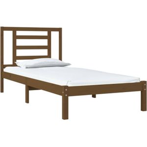 vidaXL-Bedframe-massief-grenenhout-honingbruin-100x200-cm