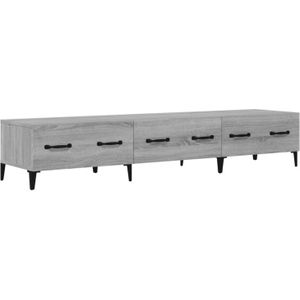 The Living Store TV-meubel - Grijs Sonoma Eiken - Media-kast met stevig materiaal - Voldoende opbergruimte - 150 x 34.5