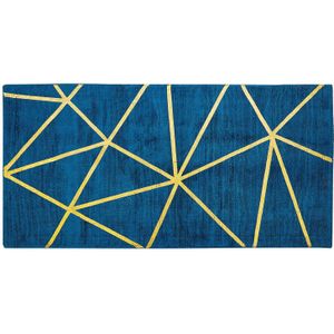 HAVZA - Vloerkleed - Donkerblauw - 140 x 200 cm - Viscose