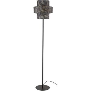 Giga Meubel - Vloerlamp Metaal - Zwart/Bruin - 1-Lichts - 35x35x165cm