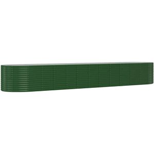 vidaXL Plantenbak 507x100x68 cm gepoedercoat staal groen