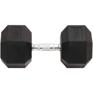 The Living Store Dumbbell Rubbercoating - Halter - 30 kg - Multifunctioneel