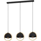 EGLO Callow Hanglamp - E27 - 93 cm - Zwart/Bruin - Hout/Staal