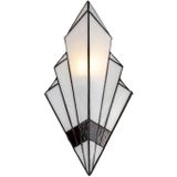 HAES DECO - Wandlamp Tiffany Wit 23x13x43 cm
