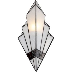 HAES DECO - Wandlamp Tiffany Wit 23x13x43 cm