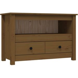 The Living Store Tv-meubel Landelijke Stijl - Grenenhout - 79 x 35 x 52 cm - Honingbruin