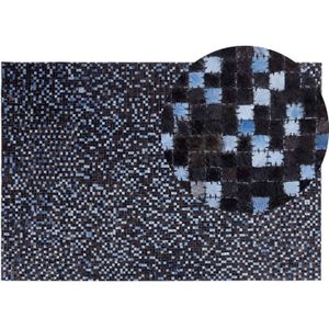 IKISU - Patchwork vloerkleed - Bruin - 140 x 200 cm - Koeienhuid leer