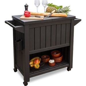 BluMill BBQ Tafel - Inclusief Koelvak 80 liter - op Wieltjes - met Flessenopener - 102 x 46 x 86,5 cm