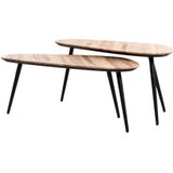 Light & Living - Salontafel VIEJO - 84x39x39cm - Bruin - Set van 2