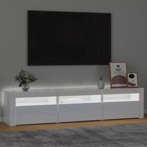 The Living Store TV-meubel Hoogglans wit - 180 x 35 x 40 cm - RGB LED-verlichting