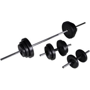 The Living Store halterset - Ergonomisch ontworpen barbells en dumbbells - 30.5 kg