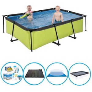 EXIT Zwembad Lime - Frame Pool 220x150x60 cm - Met bijbehorende accessoires