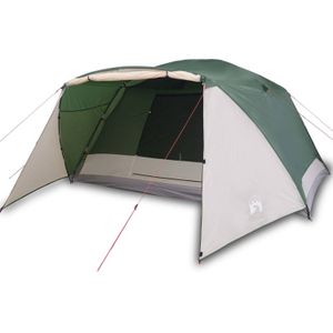 vidaXL Tent met luifel 4-persoons waterdicht groen