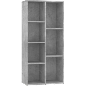 The Living Store Boekenkast - Betongrijs - 50 x 25 x 106 cm - 7 schappen