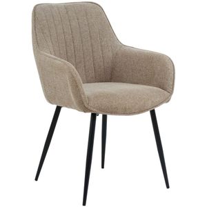 Housecraft Maud Eetkamerstoelen met armleuning Taupe - Set van 2