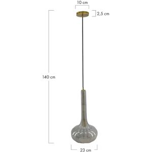 DKNC - Hanglamp Globe - Glas - 23x23x40cm - Grijs