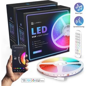 Lideka LED Strip Bluetooth 15 + 3 Meter Pakket RGB Met Afstandsbediening Licht Strip Led Verlichting