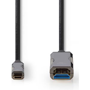 Actieve Optische USB-Kabel - USB-C Male - HDMI Connector - 18 Gbps - 30.0 m - Rond - PVC - Zwart - Gift Box