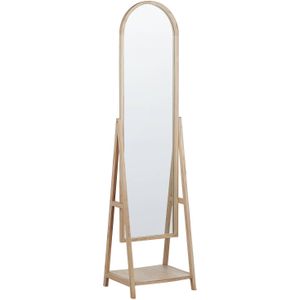 Beliani CHAMBERY - Staande spiegel - Lichte houtkleur - Paulowniahout