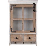 Clayre & Eef Wandrek 38x14x58 cm Wit Bruin Hout Metaal Muurrek