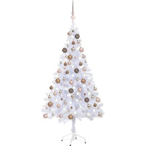 vidaXL Kunstkerstboom met verlichting en kerstballen 380 takken 150 cm